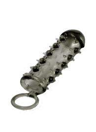 Дымчатая стимулирующая насадка с закрытой головкой SAMURAI PENIS SLEEVE BLACK - 14,5 см. - NMC - в Королеве купить с доставкой