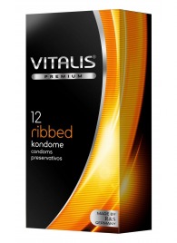 Ребристые презервативы VITALIS PREMIUM ribbed - 12 шт. - Vitalis - купить с доставкой в Королеве