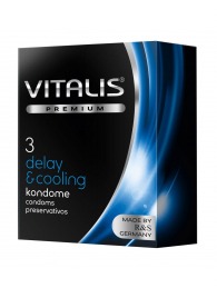 Презервативы VITALIS PREMIUM delay   cooling с охлаждающим эффектом - 3 шт. - Vitalis - купить с доставкой в Королеве