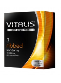 Ребристые презервативы VITALIS PREMIUM ribbed - 3 шт. - Vitalis - купить с доставкой в Королеве