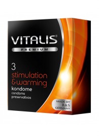 Презервативы VITALIS PREMIUM stimulation   warming с согревающим эффектом - 3 шт. - Vitalis - купить с доставкой в Королеве