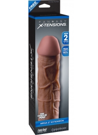 Коричневая насадка Mega 2  Extension - 20,3 см. - Pipedream - в Королеве купить с доставкой