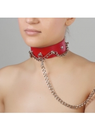 Красный ошейник из натуральной кожи - Sitabella - купить с доставкой в Королеве