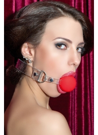 Красный силиконовый кляп-шар на прозрачных ремешках - ToyFa - купить с доставкой в Королеве