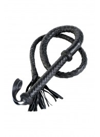 Длинный кожаный кнут с хлопушками на конце - ToyFa - купить с доставкой в Королеве