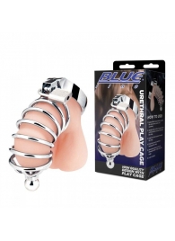 Серебристая клетка для члена Urethral Play Cage - BlueLine - купить с доставкой в Королеве