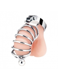 Серебристая клетка для члена Urethral Play Cage - BlueLine - купить с доставкой в Королеве