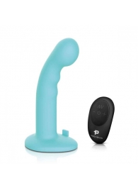 Голубая изогнутая насадка 6in Remote Control Ripple P-Spot G-Spot на черных трусиках - 16 см. - Pegasus - купить с доставкой в Королеве