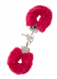Металлические наручники с красной меховой опушкой METAL HANDCUFF WITH PLUSH RED - Dream Toys - купить с доставкой в Королеве