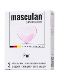 Супертонкие презервативы Masculan Pur - 3 шт. - Masculan - купить с доставкой в Королеве