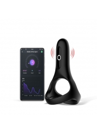 Черное виброкольцо Magic Motion Rise с подхватом мошонки - Magic Motion - в Королеве купить с доставкой