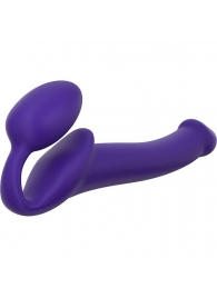 Фиолетовый безремневой страпон Silicone Bendable Strap-On - size S - Strap-on-me - купить с доставкой в Королеве