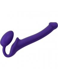 Фиолетовый безремневой страпон Silicone Bendable Strap-On - size S - Strap-on-me - купить с доставкой в Королеве