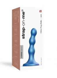 Голубая насадка Strap-On-Me Dildo Plug Balls size S - Strap-on-me - купить с доставкой в Королеве
