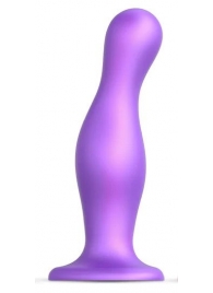 Фиолетовая насадка Strap-On-Me Dildo Plug Curvy size L - Strap-on-me - купить с доставкой в Королеве