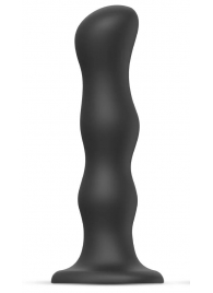 Черная насадка Strap-On-Me Dildo Geisha Balls size M - Strap-on-me - купить с доставкой в Королеве