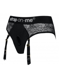 Черные трусики для насадок Diva Lingerie Harness - size S - Strap-on-me - купить с доставкой в Королеве