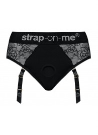 Черные трусики для насадок Diva Lingerie Harness - size M - Strap-on-me - купить с доставкой в Королеве