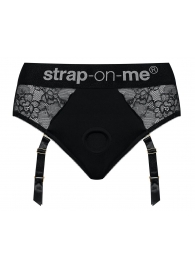 Черные трусики для насадок Diva Lingerie Harness - size L - Strap-on-me - купить с доставкой в Королеве