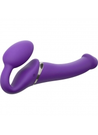 Фиолетовый безремневой вибрострапон Vibrating Bendable Strap-On - size L - Strap-on-me - купить с доставкой в Королеве