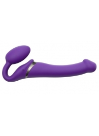 Фиолетовый безремневой вибрострапон Vibrating Bendable Strap-On - size L - Strap-on-me - купить с доставкой в Королеве