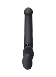 Черный безремневой вибрострапон Silicone Bendable Strap-On - size XL - Strap-on-me - купить с доставкой в Королеве