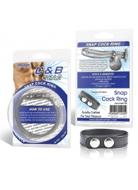 Кольцо на пенис SNAP COCK RING из искусственной кожи на клепках - BlueLine - в Королеве купить с доставкой