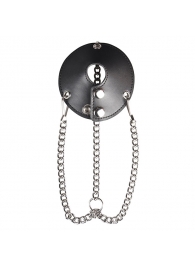 Утяжка для мошонки из искусственной кожи с цепочками PARACHUTE BALL STRETCHER - BlueLine - купить с доставкой в Королеве