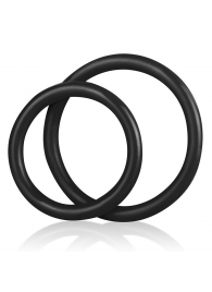 Набор из двух черных силиконовых колец разного диаметра SILICONE COCK RING SET - BlueLine - в Королеве купить с доставкой