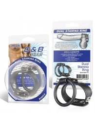 Двойное кольцо выносливости на пенис DUAL STAMINA RING - BlueLine - в Королеве купить с доставкой