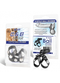Разделитель мошонки из искусственной кожи на клепках 8 STYLE BALL DIVIDER - BlueLine - купить с доставкой в Королеве