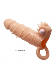 Телесная удлиняющая вибронасадка Penis Sleeve Connor - 17 см. - Baile - в Королеве купить с доставкой