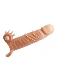 Телесная удлиняющая вибронасадка Penis Sleeve Connor - 17 см. - Baile - в Королеве купить с доставкой