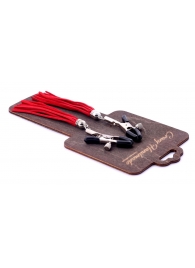 Металлические зажимы на соски с красными замшевыми кисточками - Crazy Handmade - купить с доставкой в Королеве