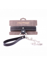 Узкий однослойный ошейник с поводком - Crazy Handmade - купить с доставкой в Королеве