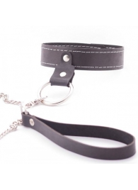 Узкий однослойный ошейник с поводком - Crazy Handmade - купить с доставкой в Королеве