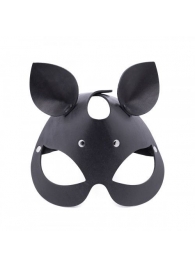 Черная кожаная маска  Кошка  с маленькими ушками - Crazy Handmade - купить с доставкой в Королеве