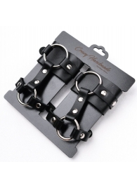 Черные наручники с креплением на кисть руки - Crazy Handmade - купить с доставкой в Королеве
