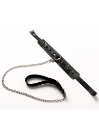 Черный ошейник с шипами и поводком - Crazy Handmade - купить с доставкой в Королеве