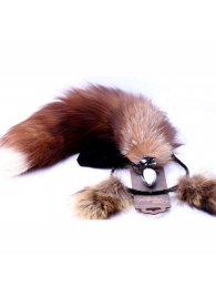 Игровой комплект: серебристая анальная пробка с пушистым хвостом и ободок-ушки - Crazy Handmade - купить с доставкой в Королеве