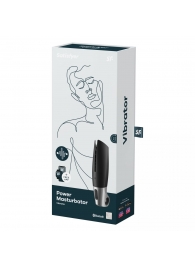 Черный мастурбатор с вибрацией Power Masturbator - Satisfyer - в Королеве купить с доставкой