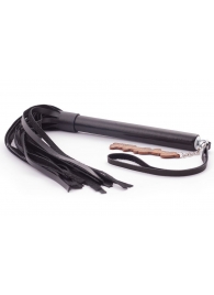 Черная кожаная плеть  Индиго  - 50 см. - Crazy Handmade - купить с доставкой в Королеве