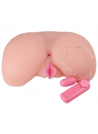 Вагина из кибер-кожи с выносным пультом управления вибрацией - LOVETOY (А-Полимер) - в Королеве купить с доставкой