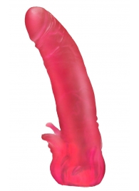 Розовая насадка для страпона с клиторальными лепестками - 18,5 см. - LOVETOY (А-Полимер) - купить с доставкой в Королеве