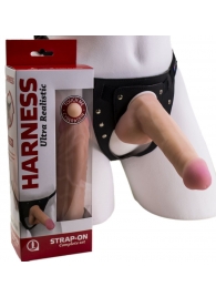 Страпон Harness из двух предметов: трусики с плугом и насадка-фаллос - 17 см. - LOVETOY (А-Полимер) - купить с доставкой в Королеве