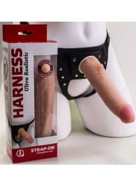 Реалистичный страпон Harness из трусиков и насадки-фаллоса - 18,5 см. - LOVETOY (А-Полимер) - купить с доставкой в Королеве