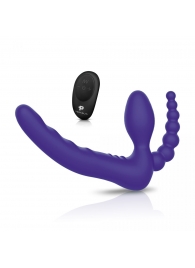Фиолетовый безремневой страпон с пультом ДУ 7’’ Remote Control Strapless - 24 см. - Pegasus - купить с доставкой в Королеве