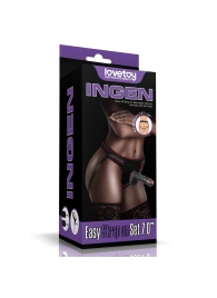 Женский темнокожий страпон Easy Strapon Set 7 Inch - 18 см. - Lovetoy - купить с доставкой в Королеве