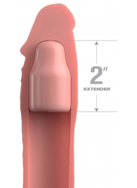 Телесная насадка-удлинитель 2 Inch Silicone X-tension with Strap - 20,3 см. - Pipedream - в Королеве купить с доставкой