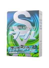 Презервативы Sagami Xtreme Mint с ароматом мяты - 3 шт. - Sagami - купить с доставкой в Королеве